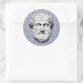 Sticker Rond Aristote philosophe grec (Sac)
