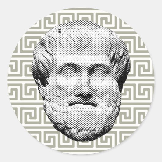 Sticker Rond Aristote philosophe grec (Devant)