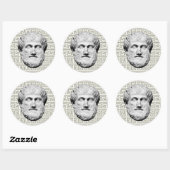 Sticker Rond Aristote philosophe grec (Feuille)
