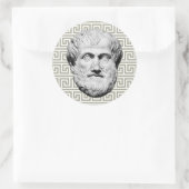 Sticker Rond Aristote philosophe grec (Sac)