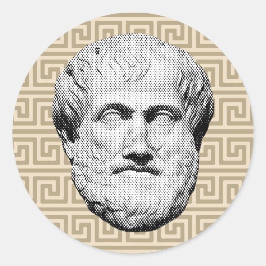 Sticker Rond Aristote philosophe grec (Devant)