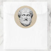 Sticker Rond Aristote philosophe grec (Sac)