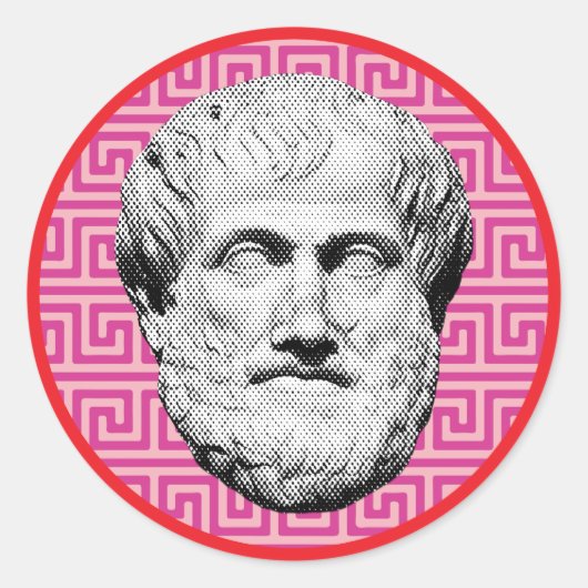 Sticker Rond Aristote philosophe grec (Devant)