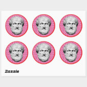 Sticker Rond Aristote philosophe grec (Feuille)