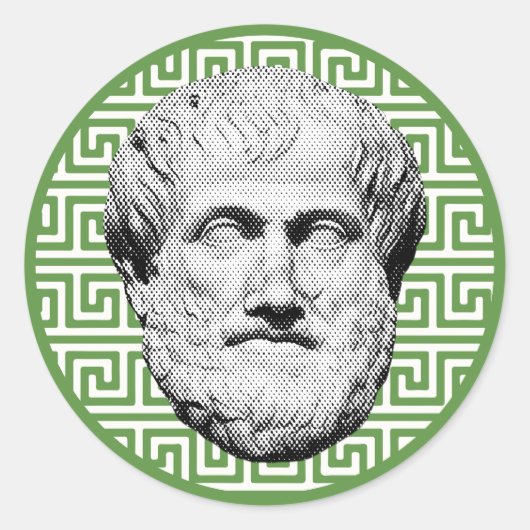 Sticker Rond Aristote philosophe grec (Devant)