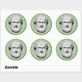 Sticker Rond Aristote philosophe grec (Feuille)