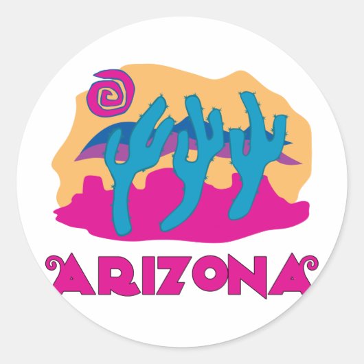 Sticker Rond Arizona Desert Rose (Devant)