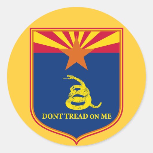 Sticker Rond Arizona et Gadsden Flag Shield (Devant)