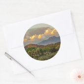 Sticker Rond Arizona Four Peaks Mountain Colorful Clouds Sunset (Enveloppe)