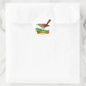 Sticker Rond Arizona St Flower Cactus Wren (Sac)