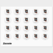 Sticker Rond Arizona State Destination Russe Monogram Mariage (Feuille)