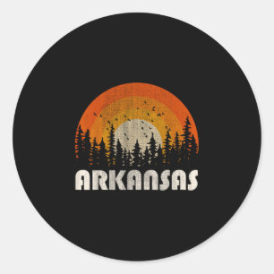 Sticker Rond Arkansas - nature drôle vintage randonnée 60s 70s