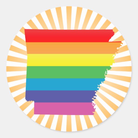 Sticker Rond arkansas pride : rayé : (Devant)