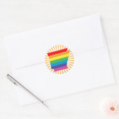 Sticker Rond arkansas pride : rayé : (Enveloppe)