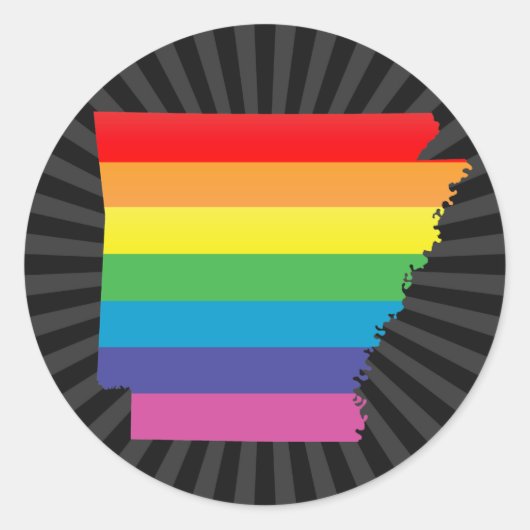 Sticker Rond arkansas pride : rayé : (Devant)