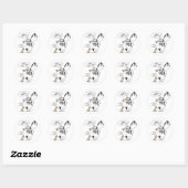 Sticker Rond Arlequin Dane & Chihuahua (Feuille)
