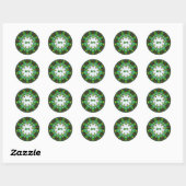 Sticker Rond ARLO ~ Personalized Paua Shell Fractal ~ (Feuille)