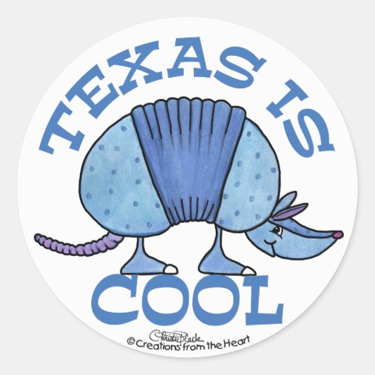 Sticker Rond Armadillo Blue-Texas est Cool (Devant)