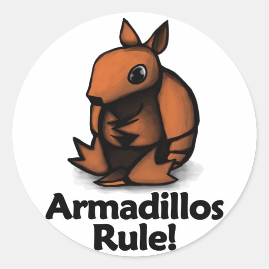 Sticker Rond Armadillos Règle ! (Devant)
