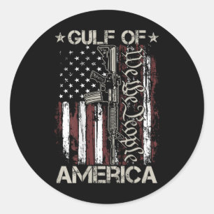 Sticker Rond Arme Américaine Drapeau Patriotes Golfe D'Amérique