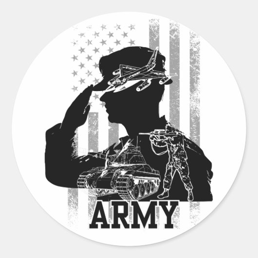 Sticker Rond Armée (Devant)