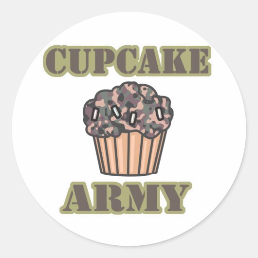 Sticker Rond Armée Cupcake (Devant)