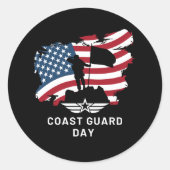 Sticker Rond Armée de jour de la garde côtière (Devant)