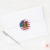 Sticker Rond Armée militaire Retraite USA American Flag Party (Enveloppe)