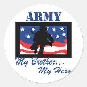 Sticker Rond Armée Mon Frère Mon Héros