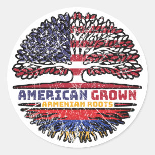 Sticker Rond Arménie Arménie États-Unis États-Unis Amérique
