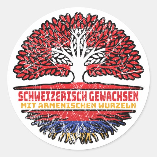Sticker Rond Armenien Armenisch Schweizer Schweiz Baum Wurzel (Devant)