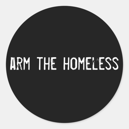 Sticker Rond armer les sans-abri (Devant)