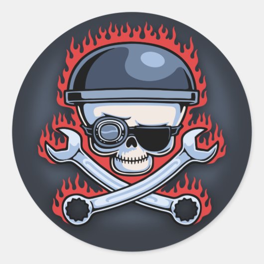 Sticker Rond Armes crâne et croix (Devant)