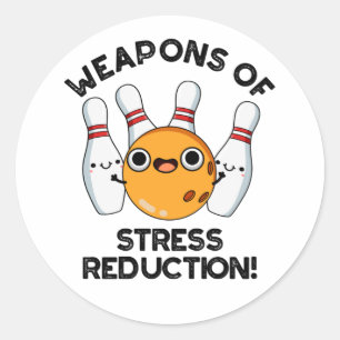 Sticker Rond Armes De Stress Réduction Drôle Pun De Bowling