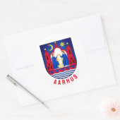 Sticker Rond Armoiries d'Aarhus - DANEMARK (Enveloppe)