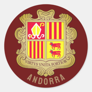 Sticker Rond Armoiries d'Andorre