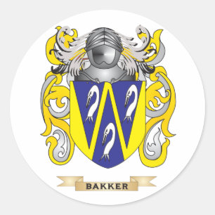 Sticker Rond Armoiries de Bakker (armoiries de famille)