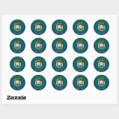 Sticker Rond Armoiries de Belize (Feuille)