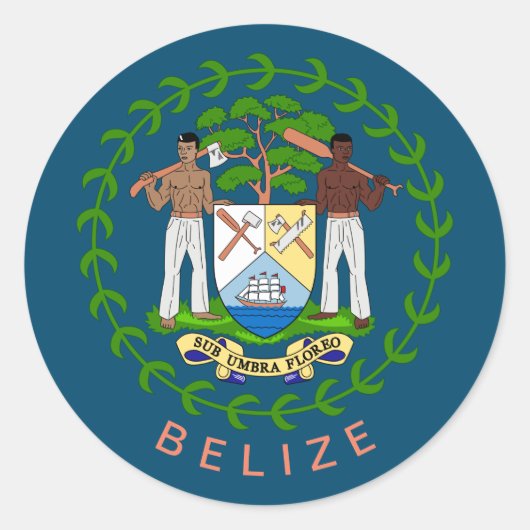 Sticker Rond Armoiries de Belize (Devant)