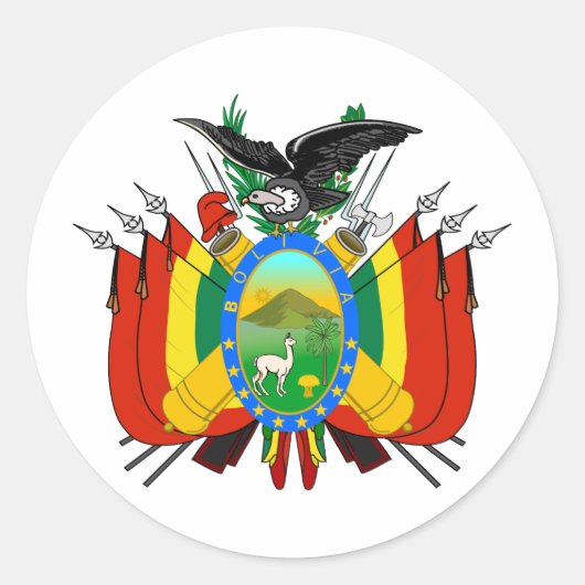 Sticker Rond Armoiries De Bolivie (Devant)