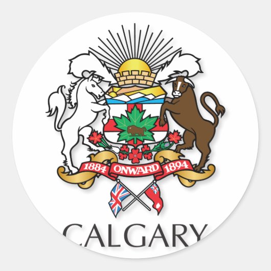 Sticker Rond Armoiries de Calgary (Devant)