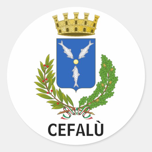 Sticker Rond Armoiries de Cefalù - Sicile (Devant)