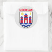 Sticker Rond Armoiries de Copenhague - DANEMARK (Sac)