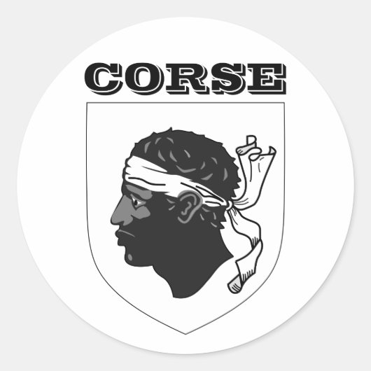 Sticker Rond Armoiries de Corse (France) (Devant)