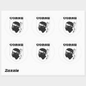 Sticker Rond Armoiries de Corse (France) (Feuille)