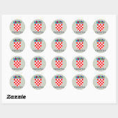 Sticker Rond Armoiries de Croatie (Feuille)