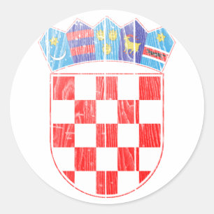 Sticker Rond Armoiries De Croatie