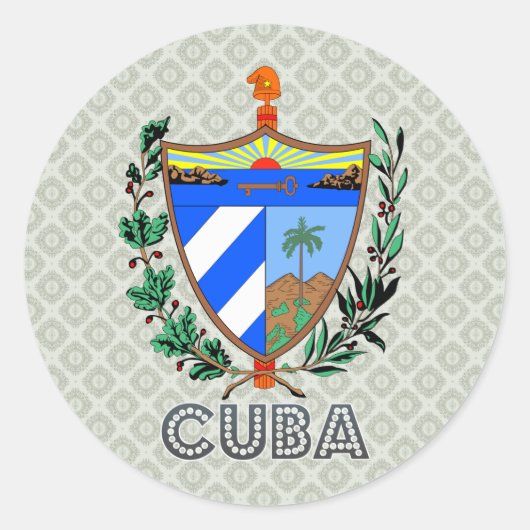 Sticker Rond Armoiries de Cuba (Devant)