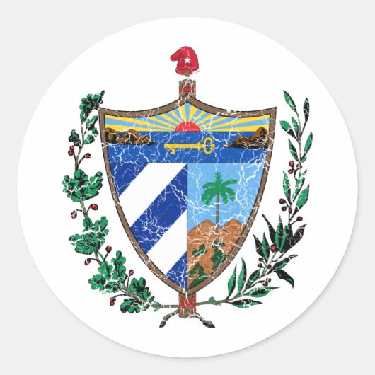 Sticker Rond Armoiries De Cuba (Devant)