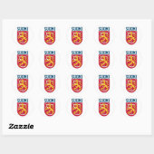 Sticker Rond Armoiries de Finlande (Feuille)